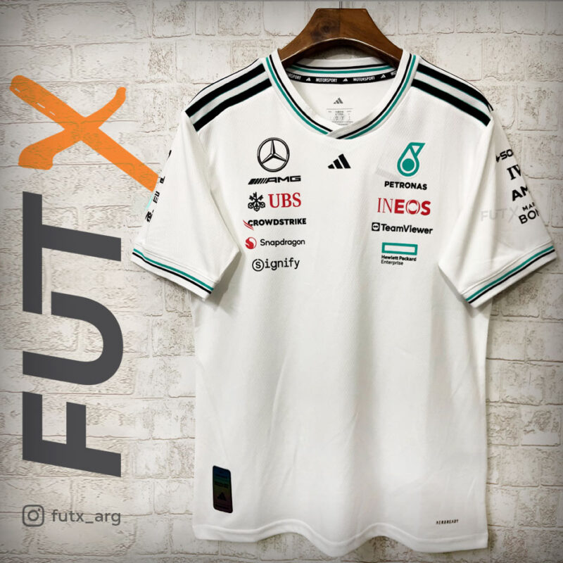CAMISETA F1 MERCEDES 2025 BLANCA